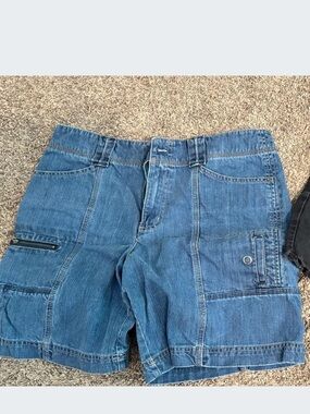 Eddie Bauer Blue Denim Cargo Shorts